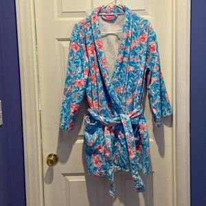 Lilly Pulitzer Cotton Terry Robe - Like New - in My Little Peony Print